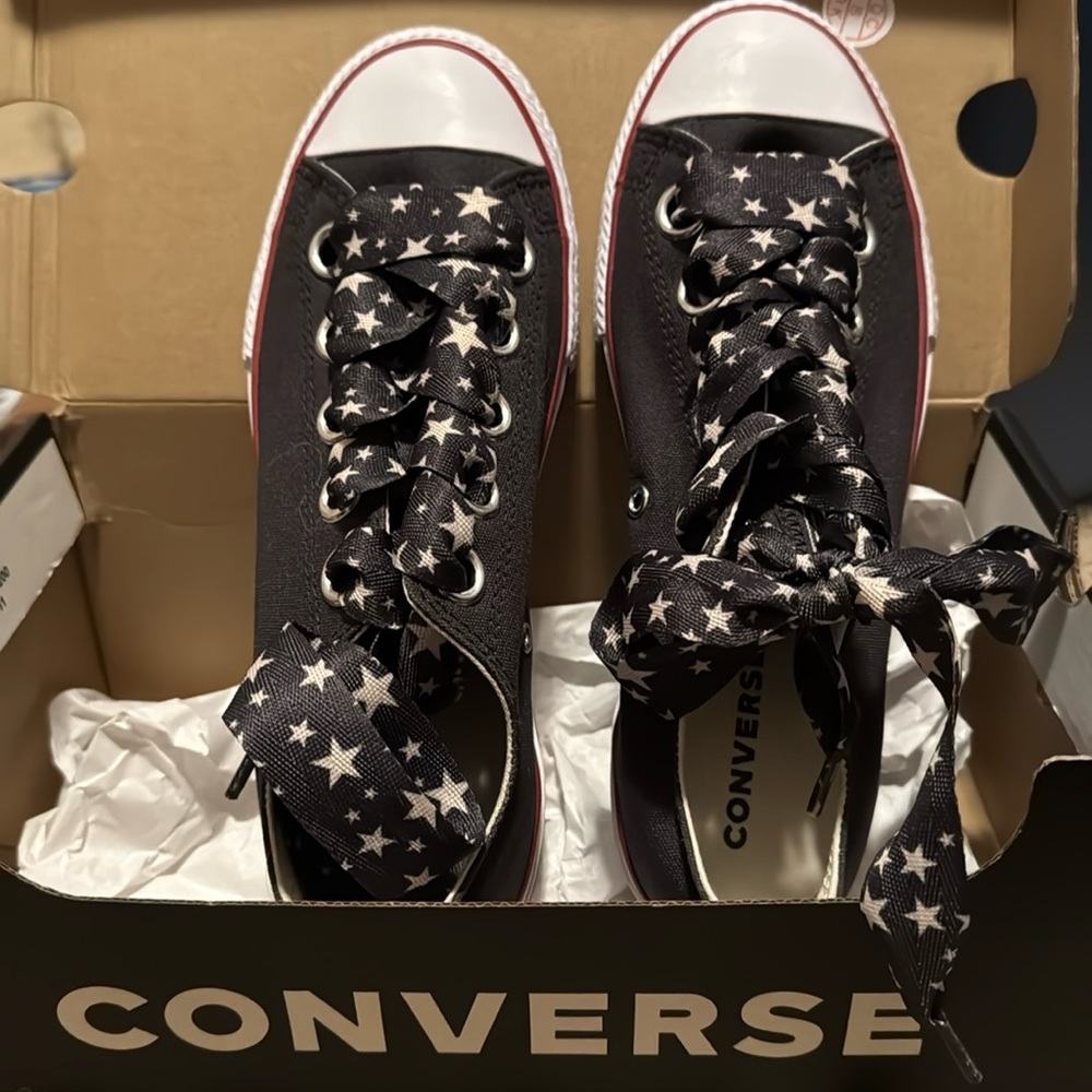 Converse Big Eyelet Star laces dark blue sz 5 / W 7 / 37.5 NEW IN BOX